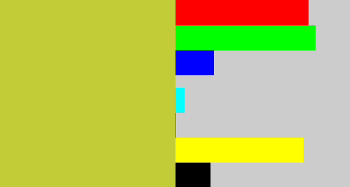 Hex color #c2cc37 - sickly yellow