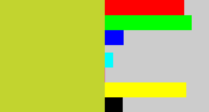 Hex color #c2d42f - sickly yellow