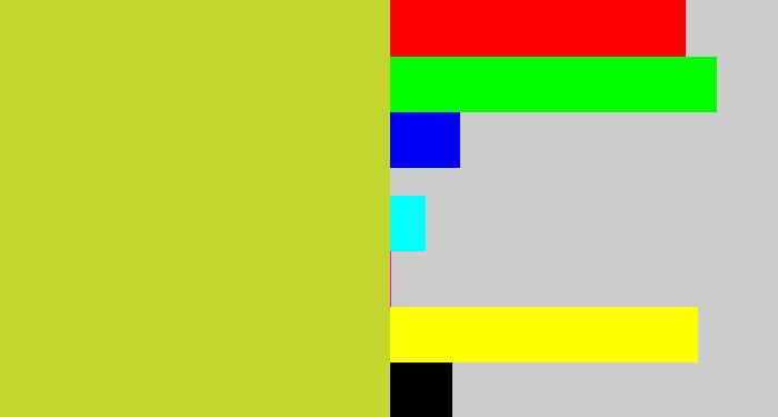 Hex color #c2d62e - sickly yellow