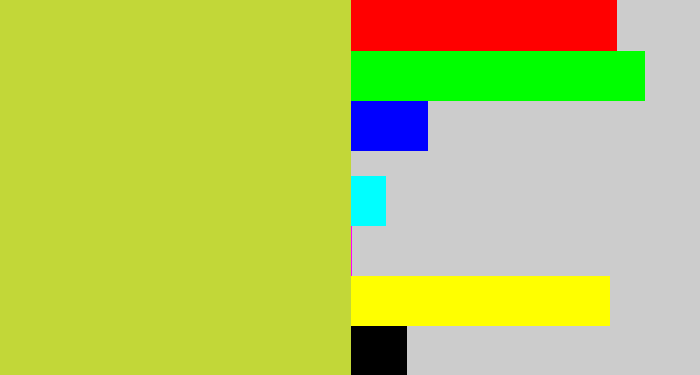 Hex color #c2d738 - sickly yellow