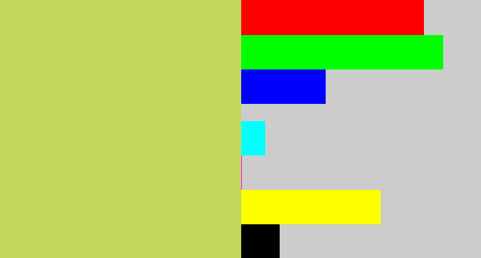 Hex color #c2d75a - greenish beige