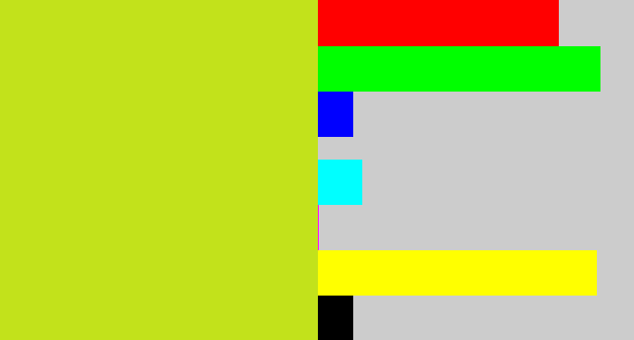 Hex color #c2e21b - yellowish green