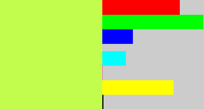 Hex color #c2fd4d - yellow/green