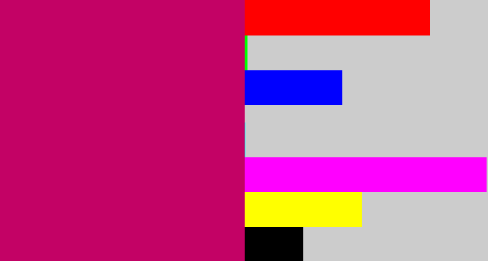 Hex color #c30265 - deep pink