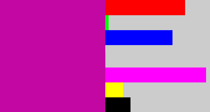 Hex color #c307a2 - barney purple
