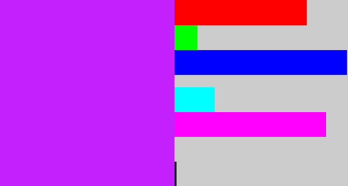 Hex color #c320fd - neon purple