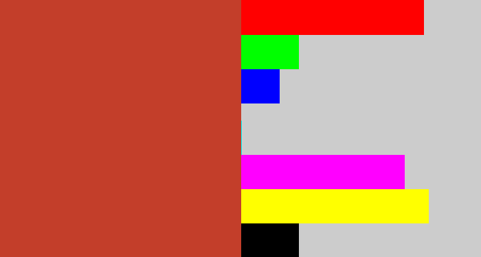 Hex color #c33e2a - reddish