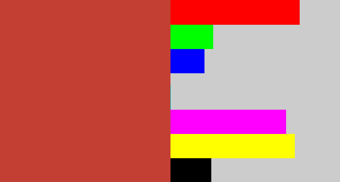 Hex color #c33f34 - reddish