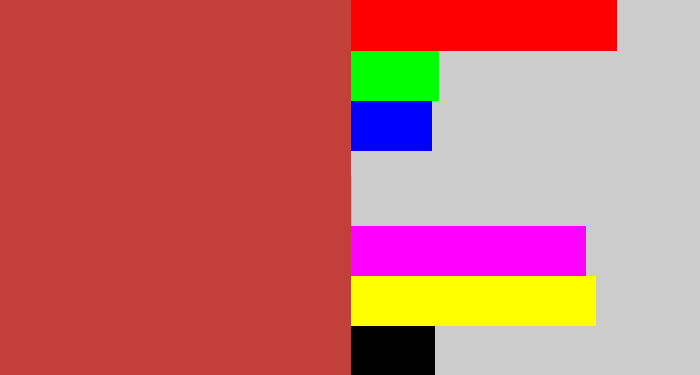 Hex color #c3403a - reddish