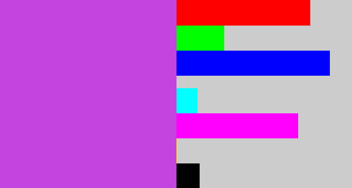 Hex color #c344de - pinkish purple
