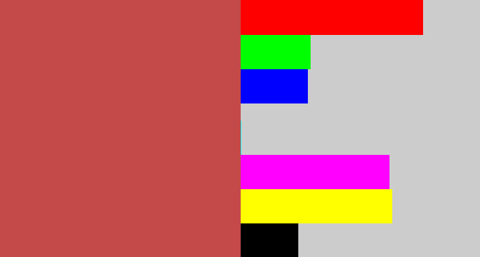 Hex color #c34a48 - reddish