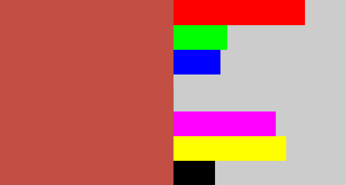 Hex color #c34f44 - reddish