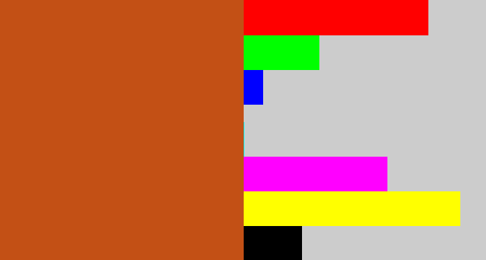 Hex color #c35015 - brick orange