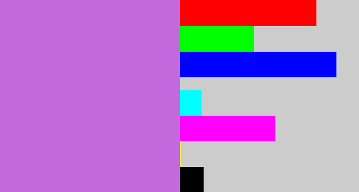 Hex color #c369de - light purple