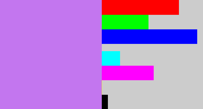 Hex color #c376ef - light purple