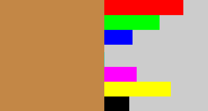 Hex color #c38746 - dark tan