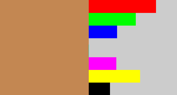 Hex color #c38752 - dark tan