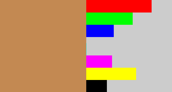 Hex color #c38952 - dark tan