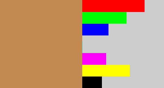 Hex color #c38a52 - dark tan
