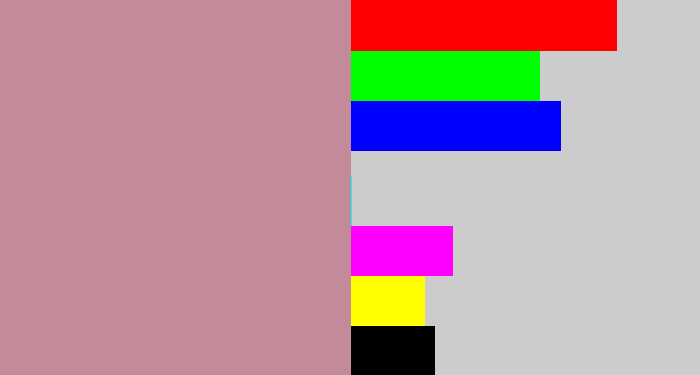 Hex color #c38a9a - grey pink