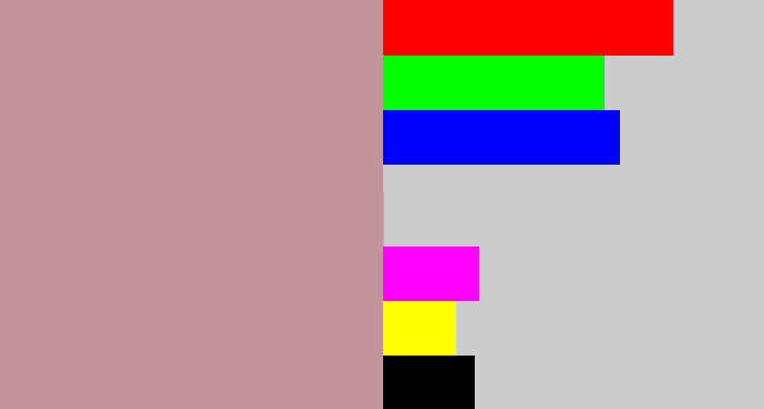 Hex color #c3939d - grey pink