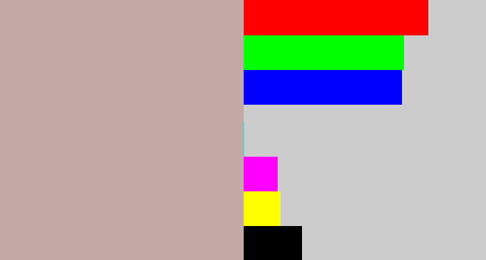 Hex color #c3a8a6 - pinkish grey