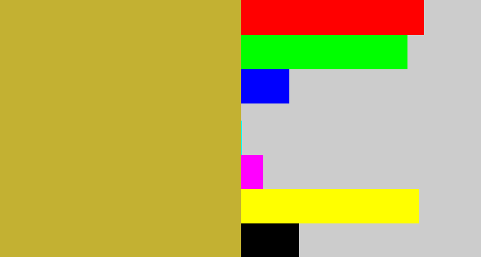 Hex color #c3b132 - puke yellow