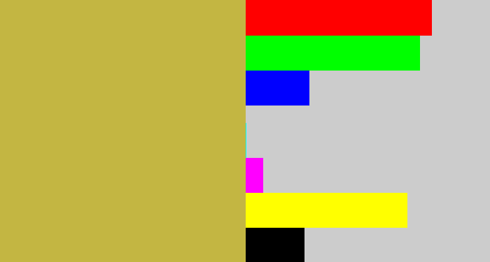 Hex color #c3b642 - desert