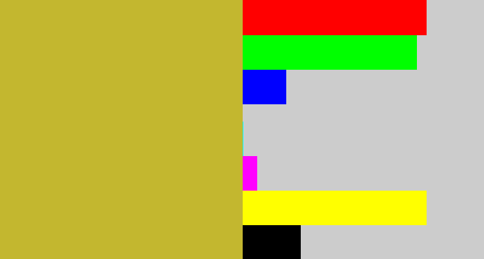 Hex color #c3b72f - puke yellow