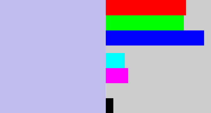 Hex color #c3bdee - light periwinkle