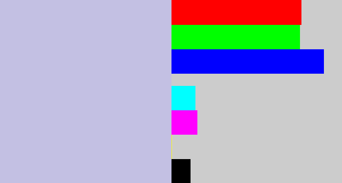 Hex color #c3c0e3 - light blue grey