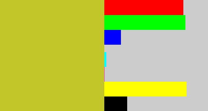 Hex color #c3c629 - puke yellow