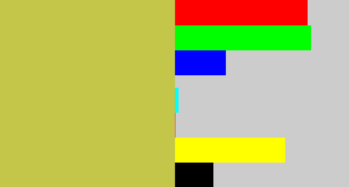 Hex color #c3c649 - desert