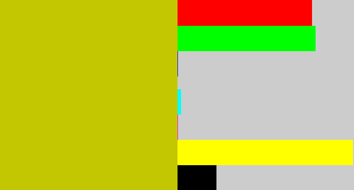 Hex color #c3c701 - vomit yellow
