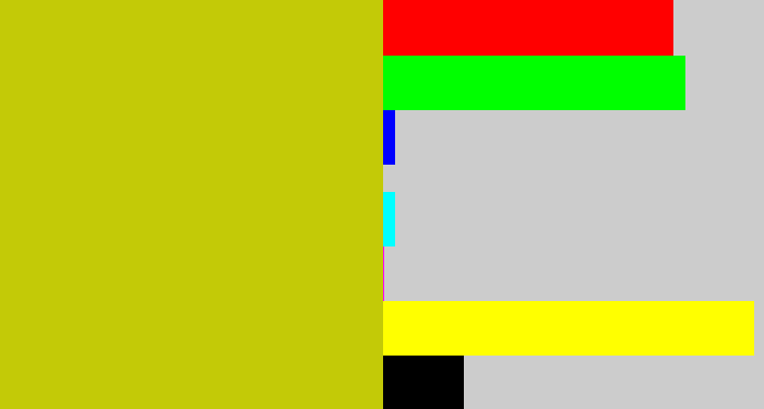 Hex color #c3ca07 - vomit yellow