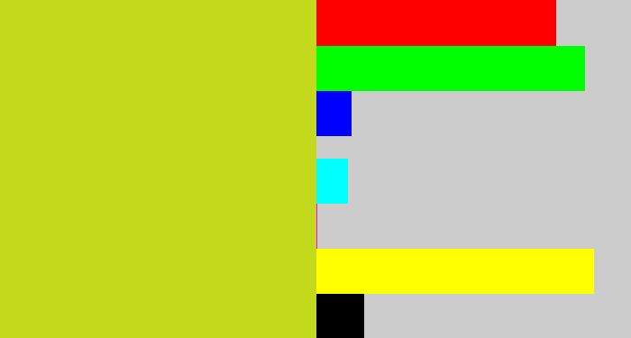 Hex color #c3d91b - yellowish green