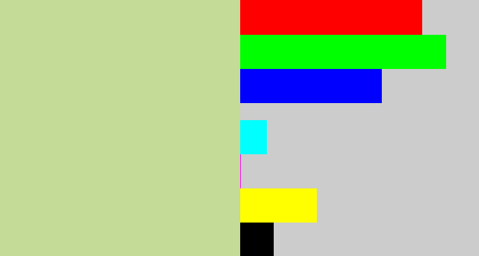 Hex color #c3db96 - light grey green