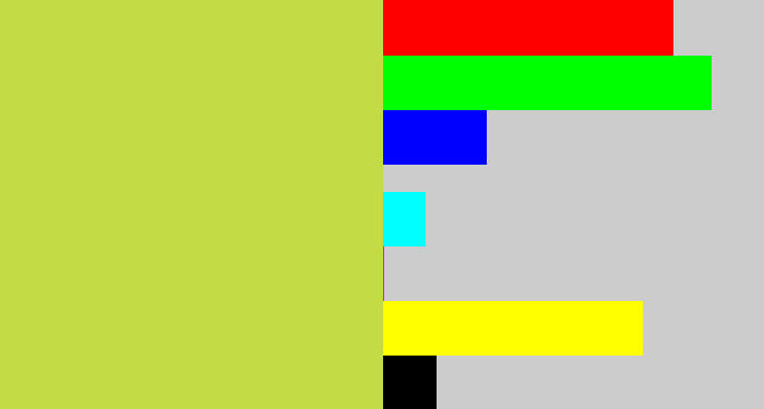 Hex color #c3dc46 - sickly yellow