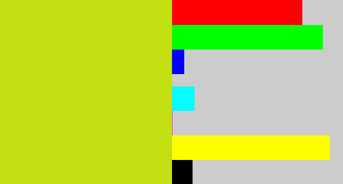 Hex color #c3e112 - yellowish green