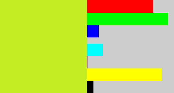 Hex color #c3ee21 - yellowy green