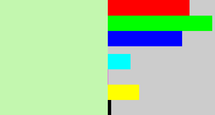 Hex color #c3f7af - pale green