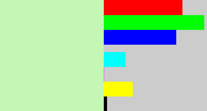 Hex color #c3f7b3 - pale green