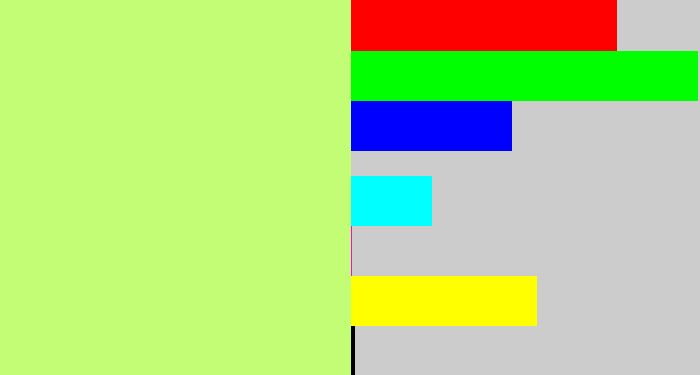 Hex color #c3fd76 - pale lime