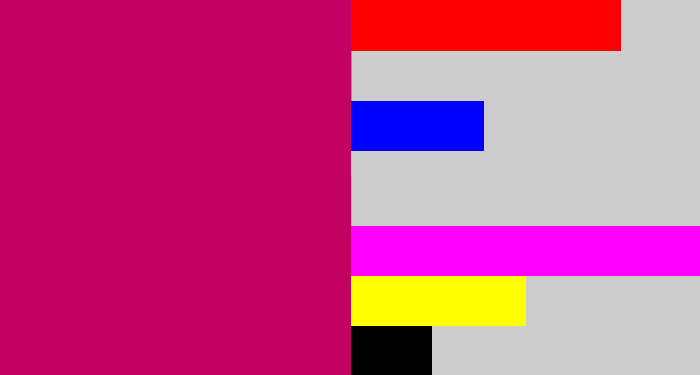 Hex color #c40062 - deep pink