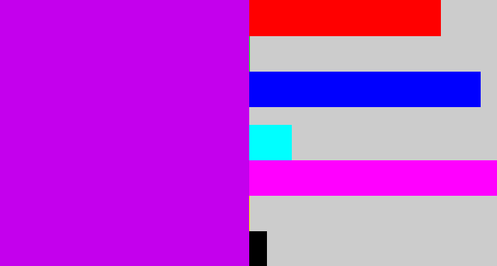 Hex color #c400ed - hot purple