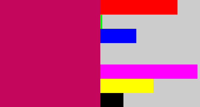 Hex color #c4065c - deep pink