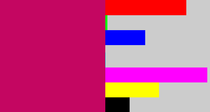 Hex color #c40661 - deep pink