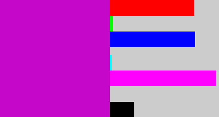 Hex color #c407c8 - vibrant purple