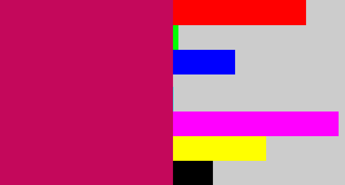 Hex color #c4085b - deep pink