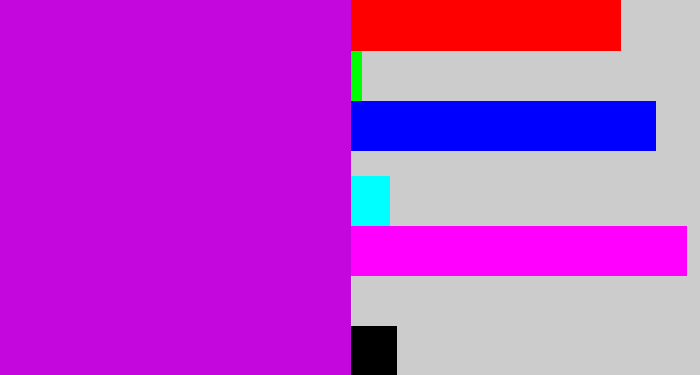Hex color #c408dd - vibrant purple